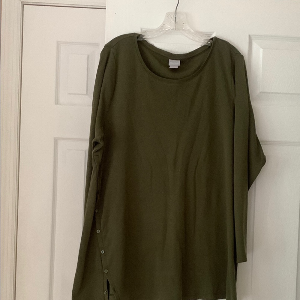 Chico's Dark Olive Long Sleeve Top